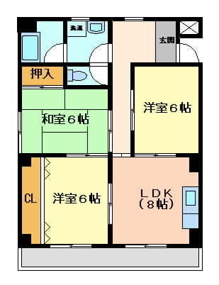 吹田市山手町(阪急千里線豊津駅)のマンション間取 吹田市山手町(阪急千里線豊津駅)のマンション間取