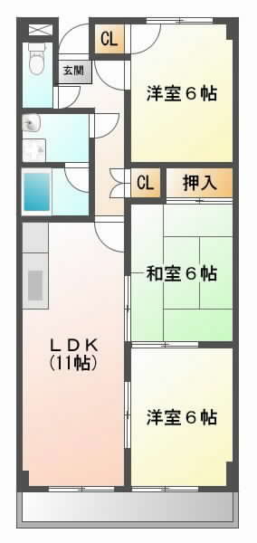 吹田市千里山西(阪急千里線千里山駅)のマンション間取 吹田市千里山西(阪急千里線千里山駅)のマンション間取